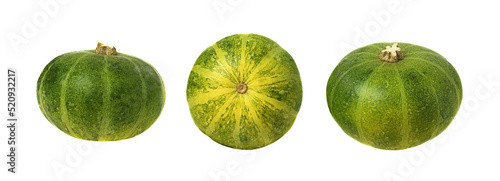 Set of small round green pu...