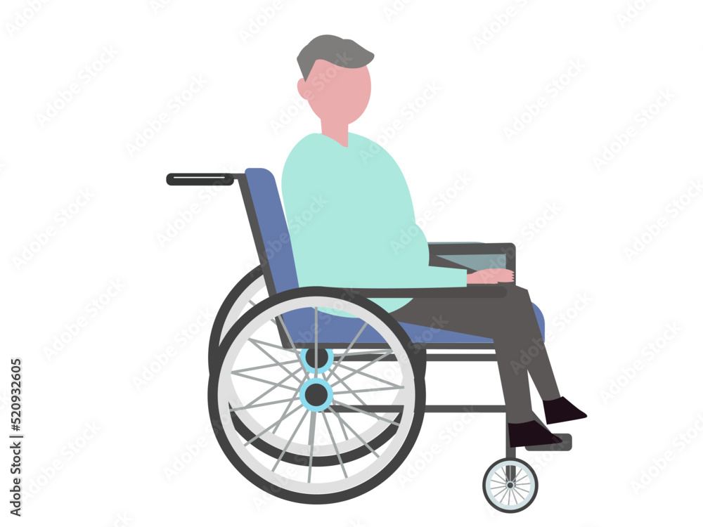 車椅子に乗る男性 お年寄り 老人 介護 ベクターイラスト 車椅子に乗る男性 お年寄り 老人 介護 ベクターイラスト