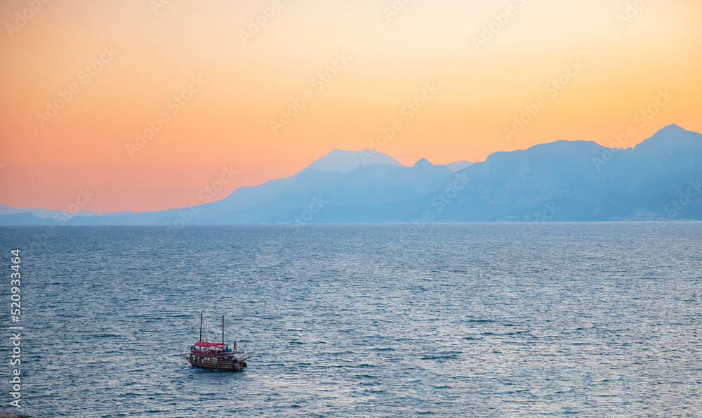 Boat background Old town port Kaleici in Antalya Mediterranean Sea, Turkey Boat background Old town port Kaleici in Antalya Mediterranean Sea, Turkey