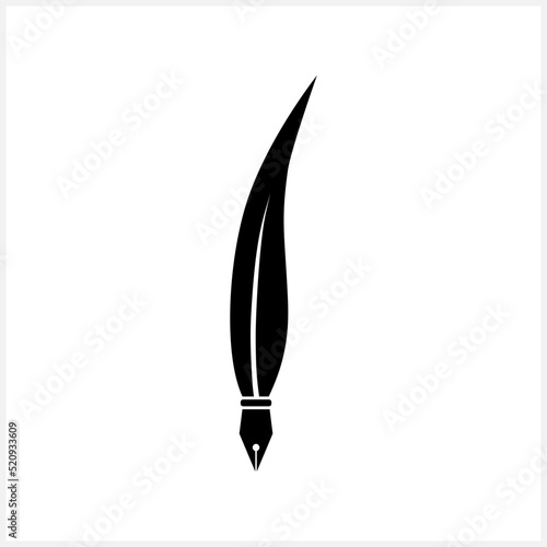 Fountain pen for school icon. Business symbol. Vector stock illustration. EPS 10