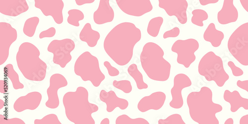 Cow print vector seamless pattern design border, abstract seamless animal skin repeat background banner. 