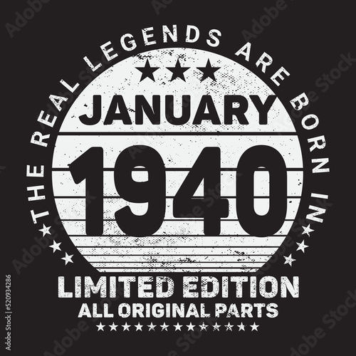 The Real Legends Are Born In January 1944  Birthday gifts for women or men  Vintage birthday shirts for wives or husbands  anniversary T-shirts for sisters or brother