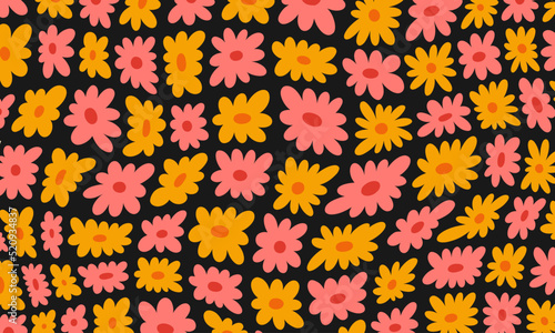 Hippie funky vibe style. Vintage 1960-1970. Hippy retro background. Symbol retro print.