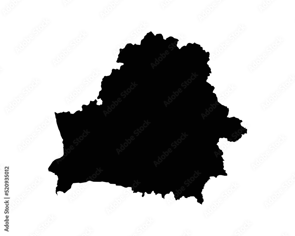 Belarus Map. Belarusian Country Map. Black and White National Outline Border Boundary Shape Geography Territory EPS Vector Illustration Clipart