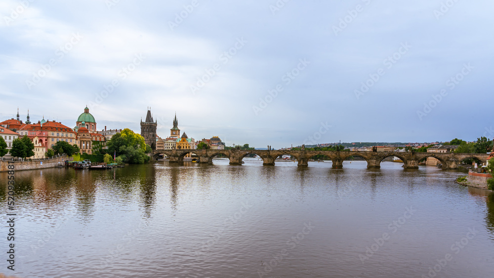 View to Charla bridge and old Prague. View to Charla bridge and old Prague.