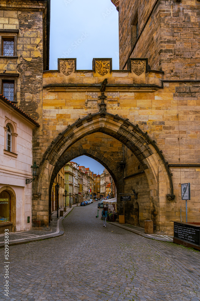 A tunnel between homes in Prague's old Town.