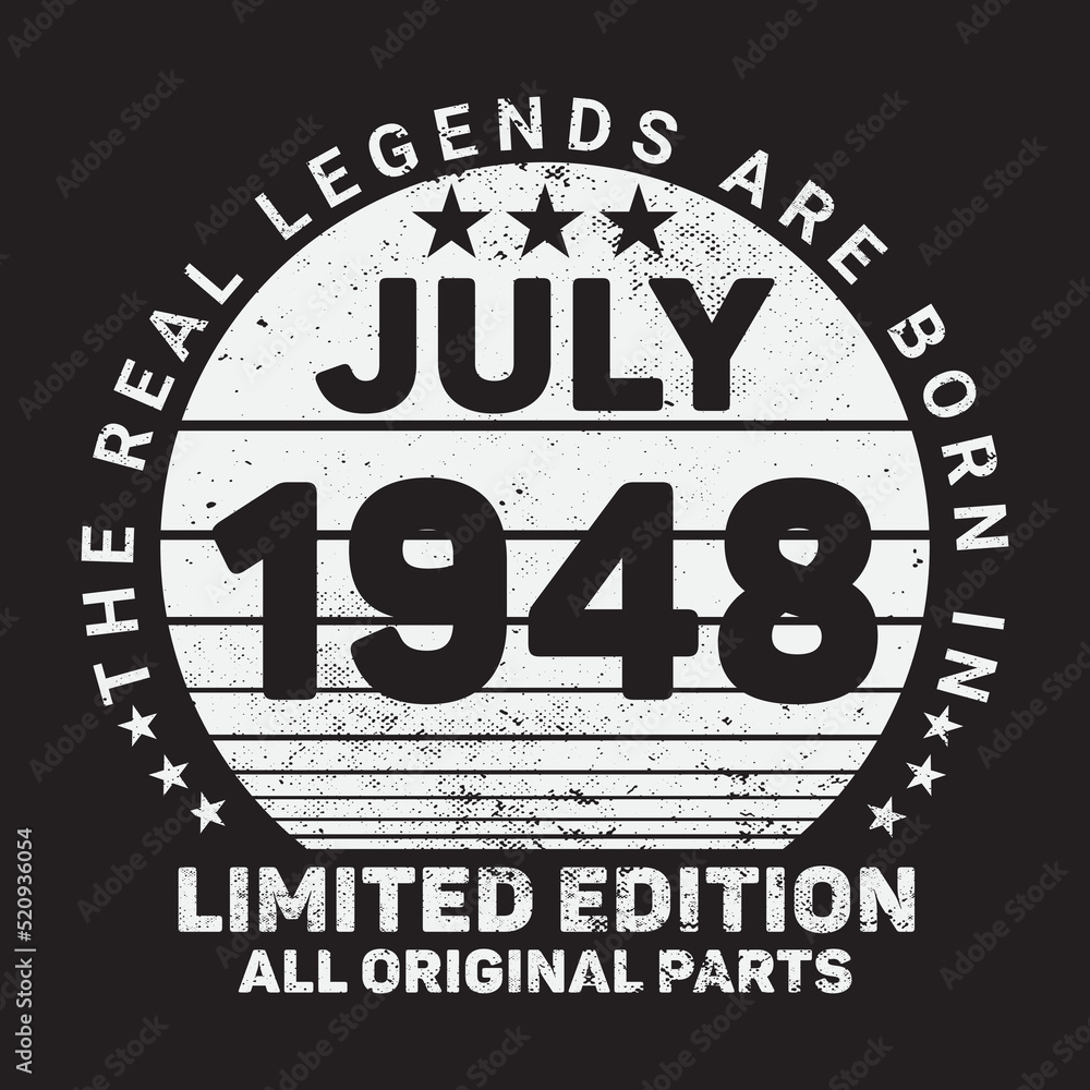 The Real Legends Are Born In July 1948, Birthday gifts for women or men, Vintage birthday shirts for wives or husbands, anniversary T-shirts for sisters or brother The Real Legends Are Born In July 1948, Birthday gifts for women or men, Vintage birthday shirts for wives or husbands, anniversary T-shirts for sisters or brother