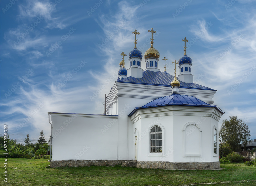 Ancient Church of the Ascension in the village of Bolshebrusyanskoye (Urals, Russia) in summer. Ancient Church of the Ascension in the village of Bolshebrusyanskoye (Urals, Russia) in summer.