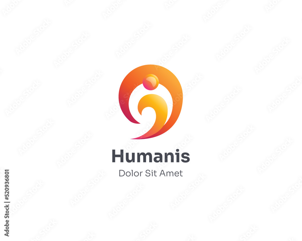 Abstract creative human logo gradient & Illustration