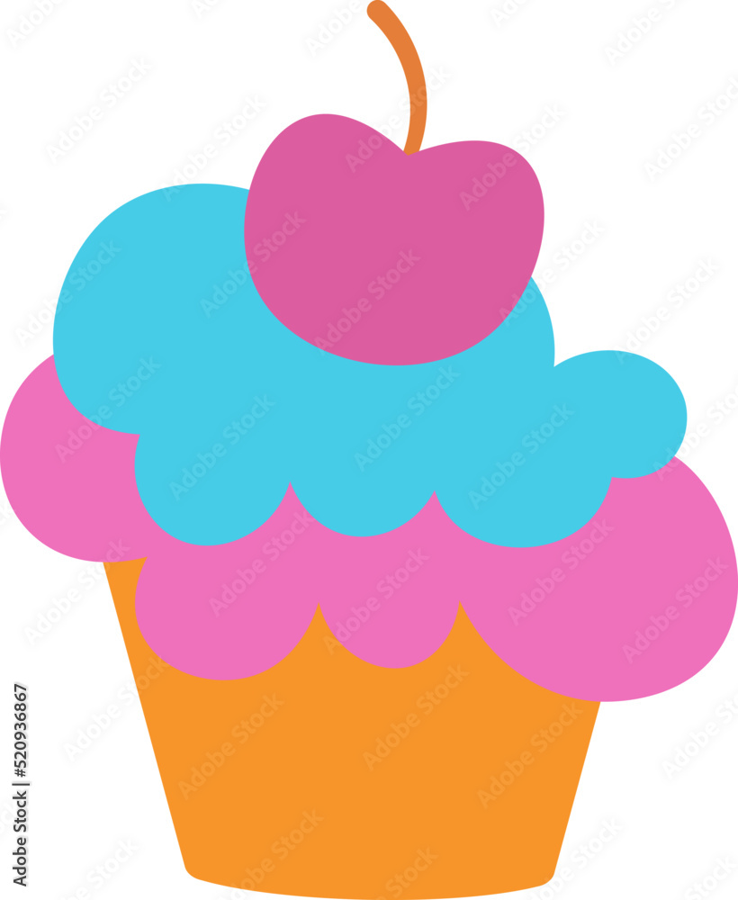 Delicious sweet cupcakes flat design vector illustration. Appetizing muffin with cherries and chocolate souffle . Cute cakes with cream. Muffin dessert sweet, food. Baking, cooking. Pastel shades. Delicious sweet cupcakes flat design vector illustration. Appetizing muffin with cherries and chocolate souffle . Cute cakes with cream. Muffin dessert sweet, food. Baking, cooking. Pastel shades.