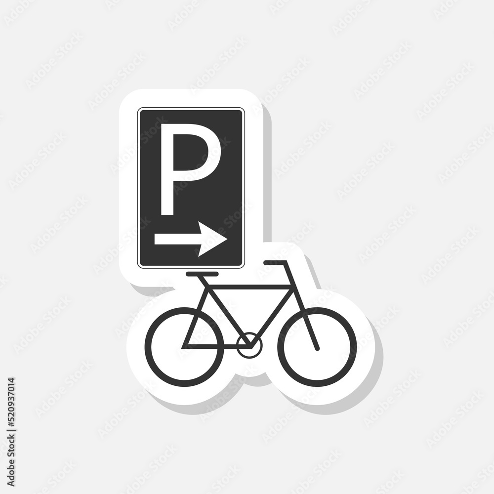 Bicycle parking glyph sticker icon Bicycle parking glyph sticker icon