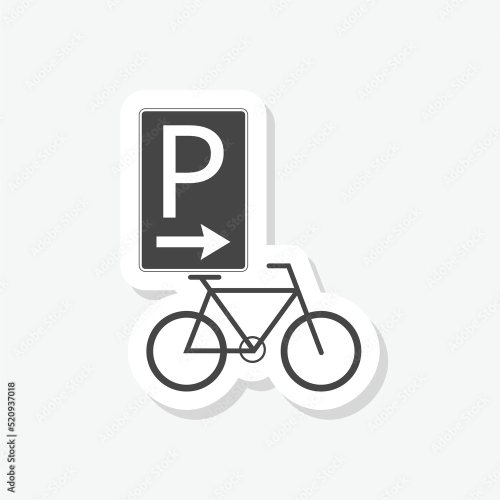 Bicycle parking glyph sticker icon Bicycle parking glyph sticker icon