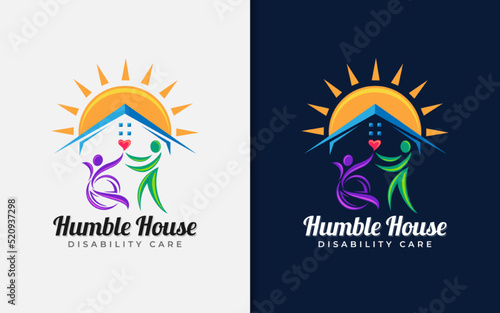 Humble House, Disability Care Logo Design. Modern Logo for Community, Festive or Foundation Purpose Concept.