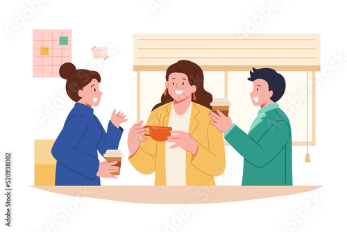 Coffee break at workplace