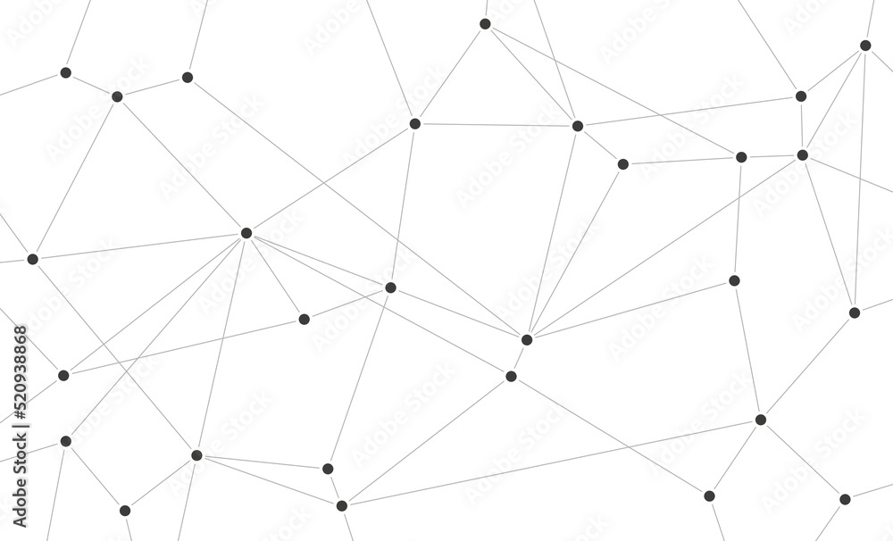 Minimal network polygonal structure connected dots and lines background template. Blockchain linked global graphic vector.