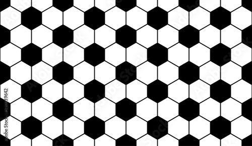 black white hexagon seamless pattern soccer.football pattern