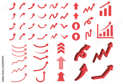 上昇系の矢印のアイコンセット