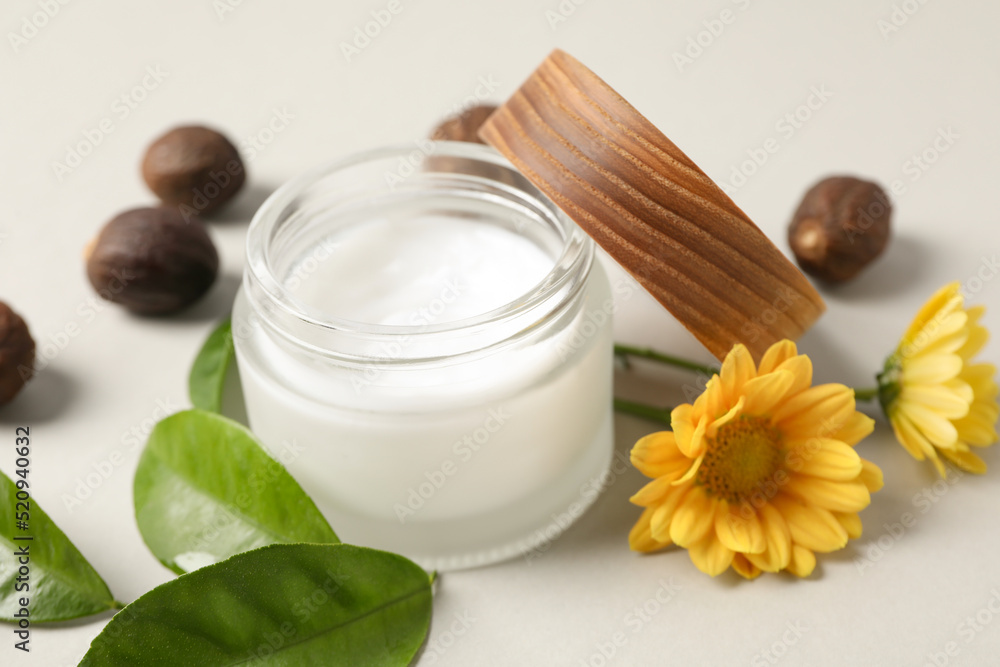 Concept of skin care cosmetics, Shea butter, close up Concept of skin care cosmetics, Shea butter, close up