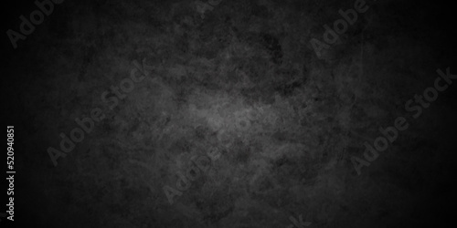 Dark black grunge textured concrete background. Panorama dark grey black slate background or texture. Vector black concrete texture. Stone wall background. © MdLothfor