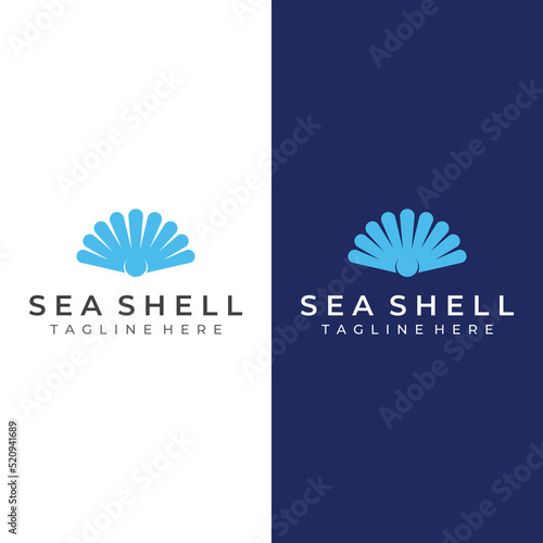 Pearl sea shell logo, with vector illustration design editing.