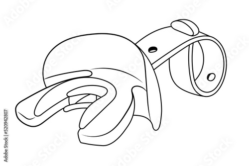 Football mouthguard vector sketch illustration.