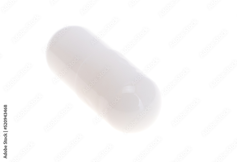 white medical capsule isolated white medical capsule isolated