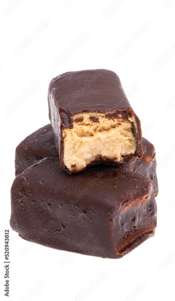 cheese in chocolate icing isolated cheese in chocolate icing isolated
