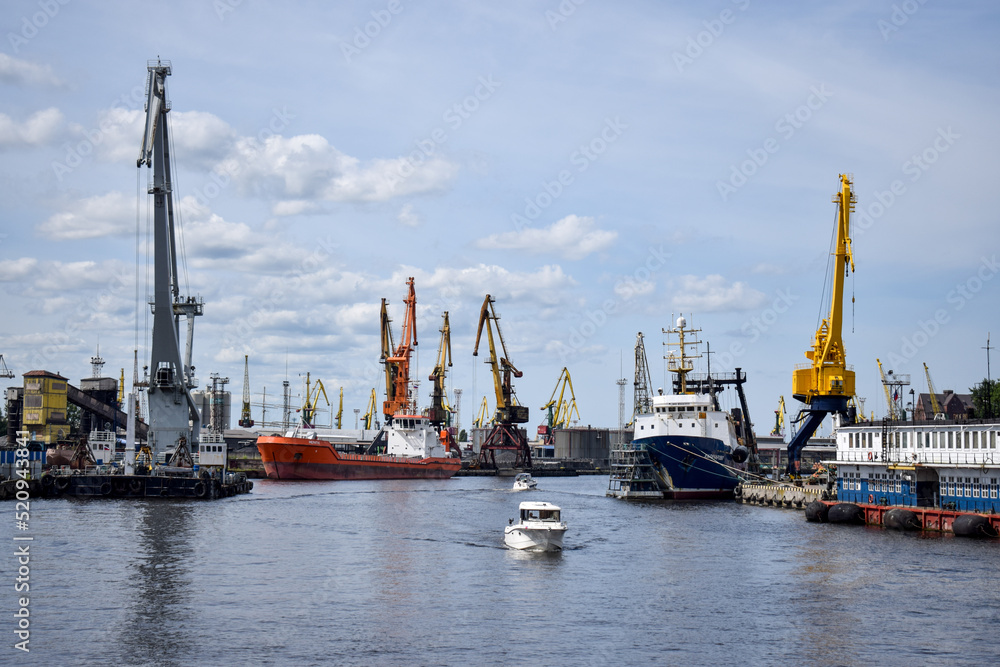 cranes in harbor