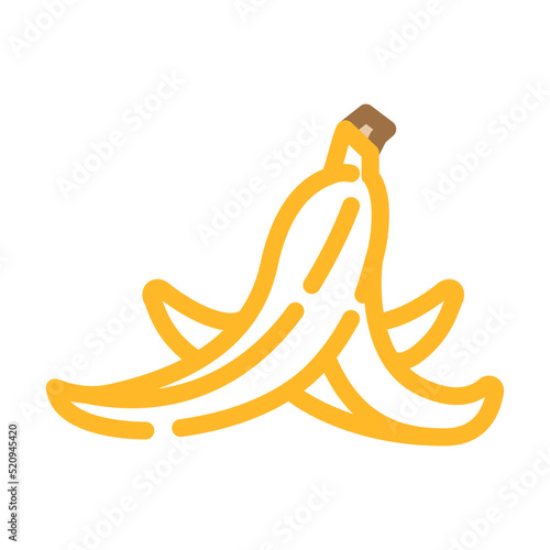 banana peel slippery color icon vector. banana peel slippery sign. isolated symbol illustration