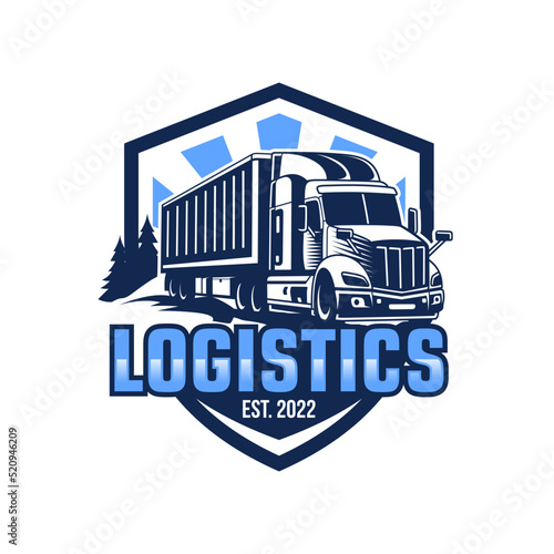 Truck Company Transportation Logo Illustration