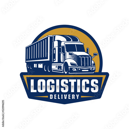 Truck Company Transportation Logo Illustration