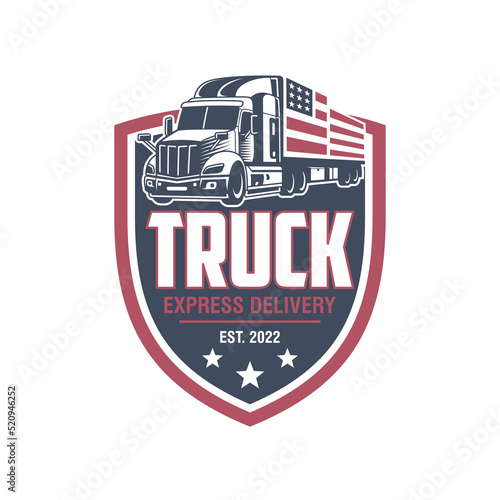 Truck Company Transportation Logo Illustration