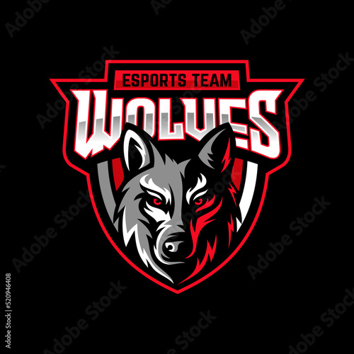 wolves mascot esport logo character design for wolf gaming and sport