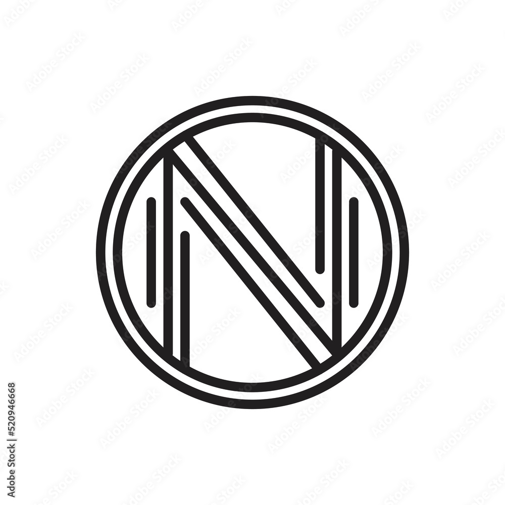 letter n style logo monoline stamp isolated on white background letter n style logo monoline stamp isolated on white background