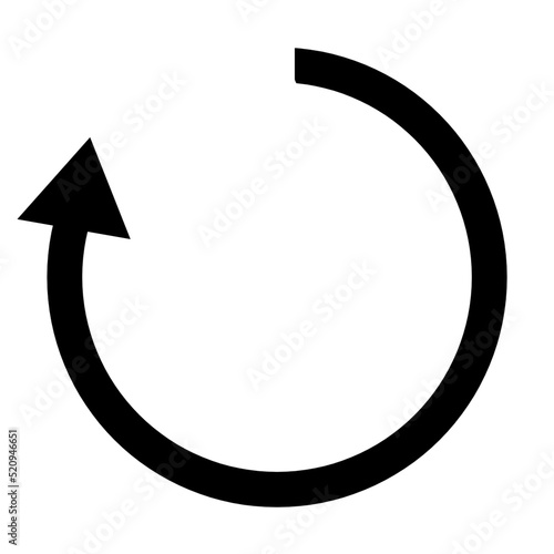 Clockwise, circular arrow icon 