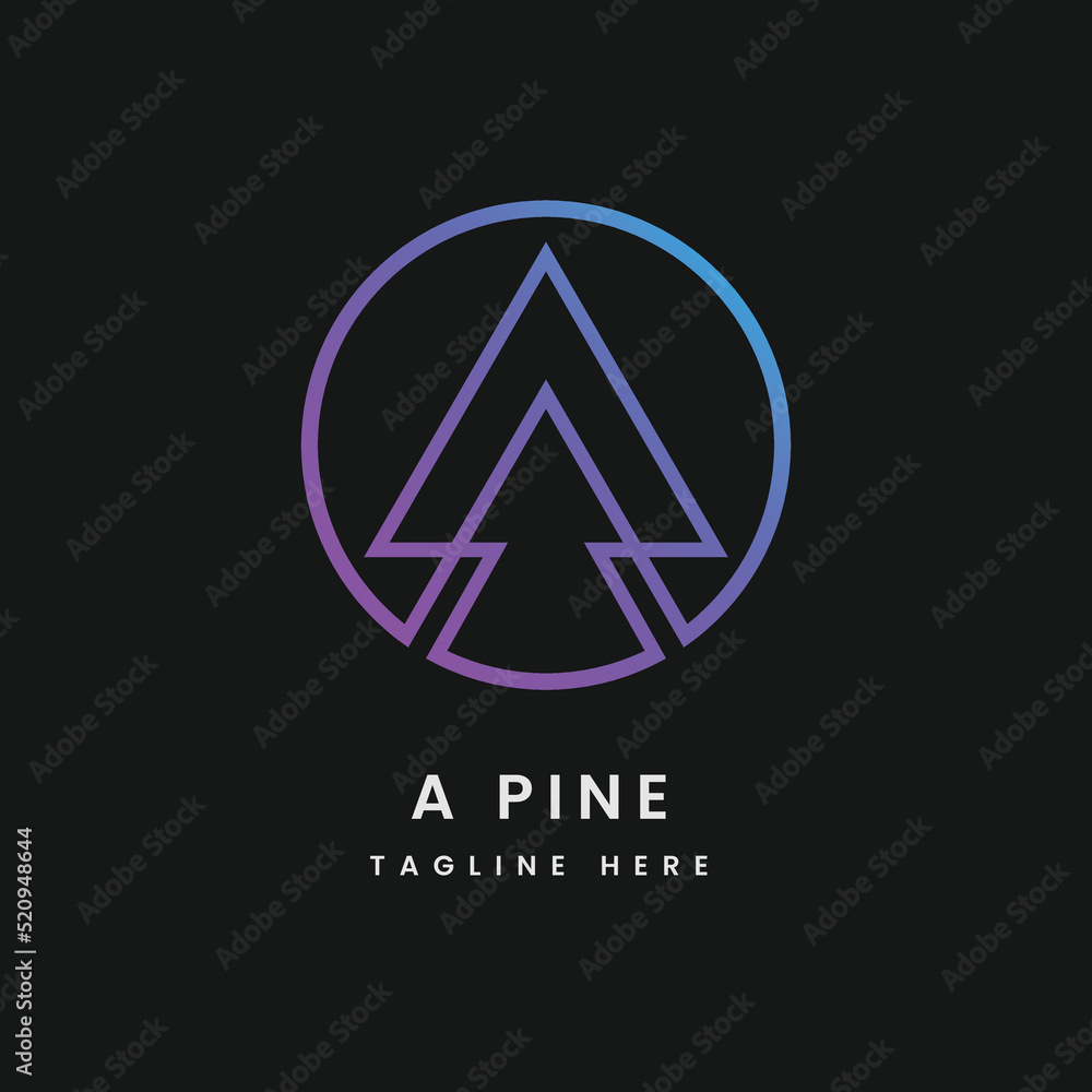 A logo, Pine logo, Letter A logo, circular logo, pines logo A logo, Pine logo, Letter A logo, circular logo, pines logo