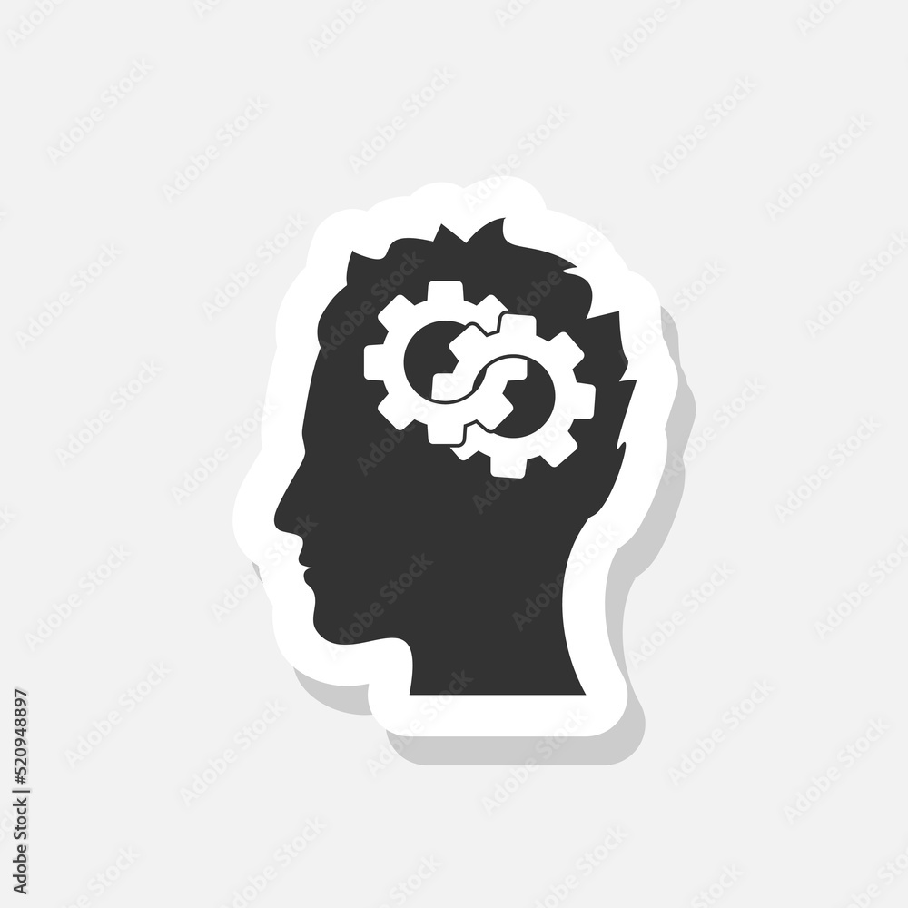 Gears in head sticker icon Gears in head sticker icon
