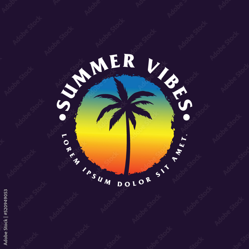 Summer logo icon template vector image