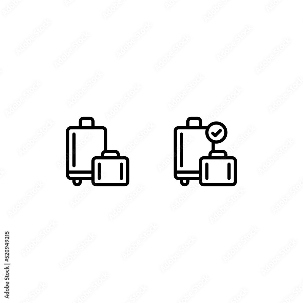 Baggage check and pass Outline Icon, Logo, and illustration Baggage check and pass Outline Icon, Logo, and illustration