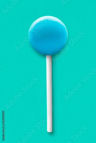 Lollipop on blue background