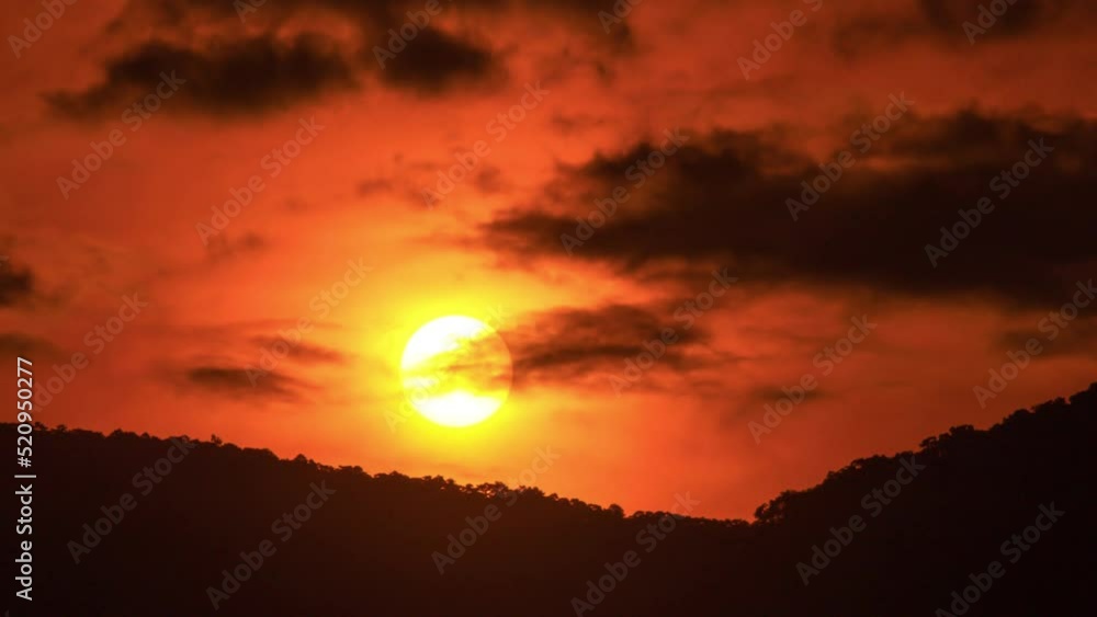 Timelapse of dramatic sunset with orange sky in a sunny day. Timelapse of dramatic sunset with orange sky in a sunny day.
