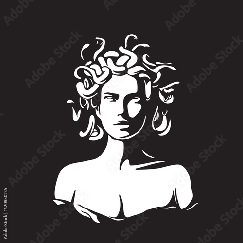 Art objects for the exhibition of classical and contemporary painting, sculpture and music. Hand illustrations, plaster bust, statues and abstract shapes, spots and lines. Drawings for poster