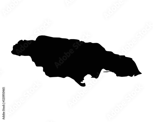Jamaica Map. Jamaican Country Map. Black and White Jumieka National Nation Outline Geography Border Boundary Shape Territory Vector Illustration EPS Clipart