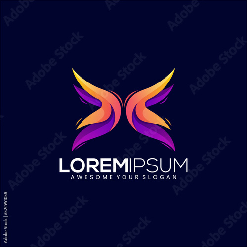Abstract butterfly colorful gradient logo