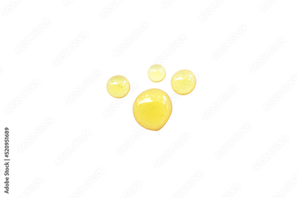 Honey drops isolated on white background.File contain clipping path.
