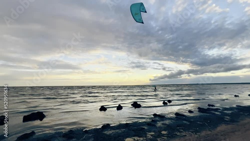 kite surfing in the sea