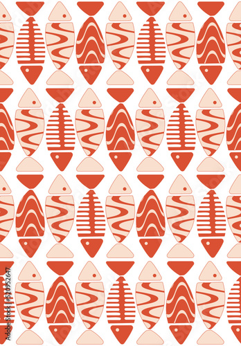 Abstract Geometric Fish Seamless Vector Pattern Vertical Lines Trendy Fashion Colors Perfect for Allover Fabric Print Elegant Simple Design