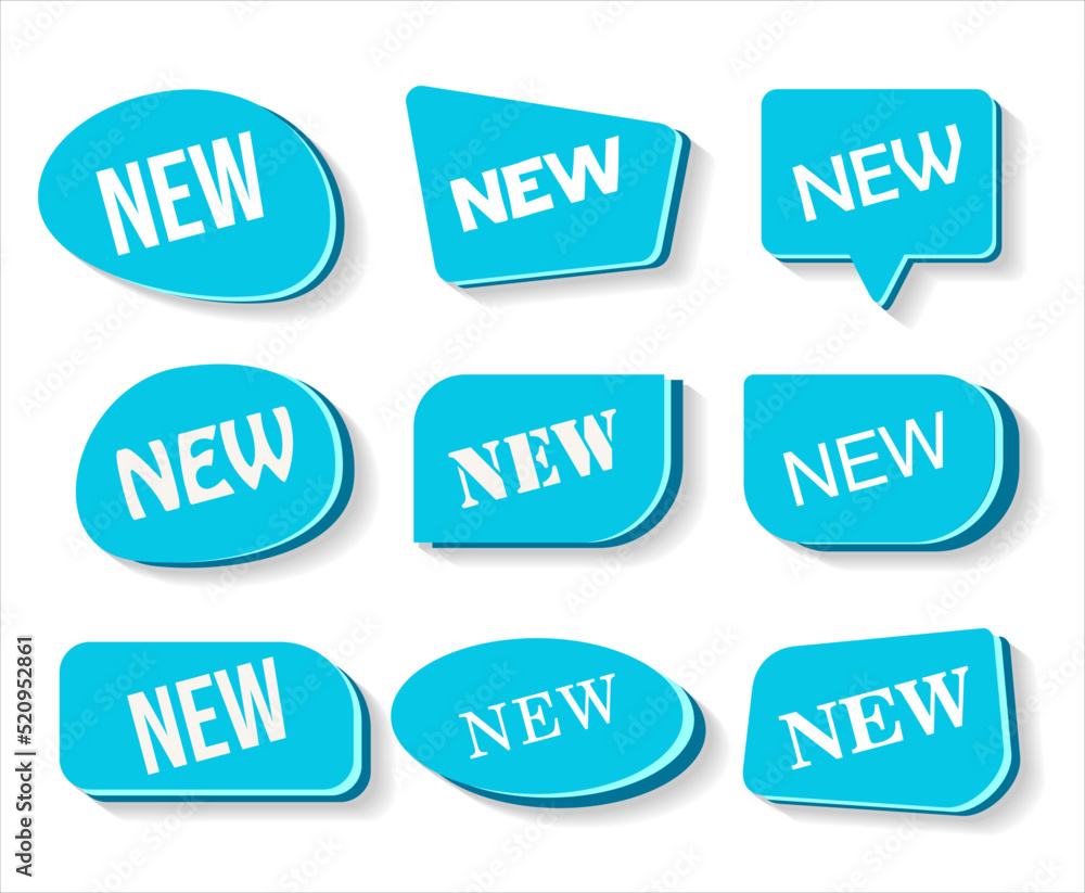 Collection of NEW feature or product badge flat icon for apps and websites Collection of NEW feature or product badge flat icon for apps and websites