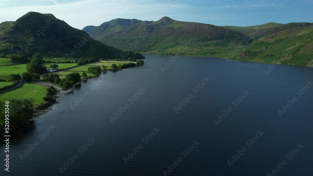 Aerial view of Crummock Water and Rannerdale Knotts, Lake District, UK. Aerial view of Crummock Water and Rannerdale Knotts, Lake District, UK.