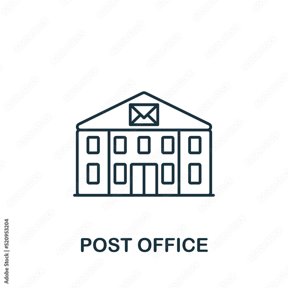Post Office icon. Monochrome simple icon for templates, web design and infographics Post Office icon. Monochrome simple icon for templates, web design and infographics